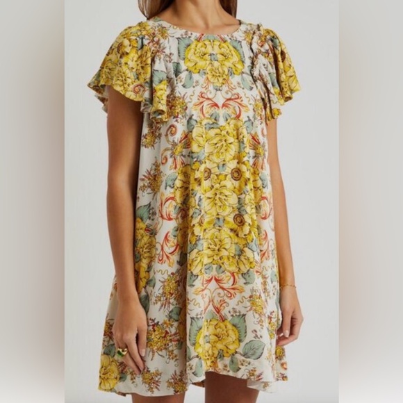 Free People Dresses & Skirts - Free People Yellow Floral Dress - Small